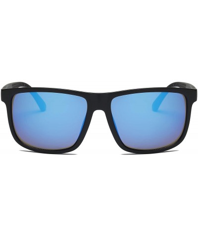 Square Men Retro Classic Sports Rectangular UV Protection Sunglasses - Blue - CI18IZI6L65 $8.32