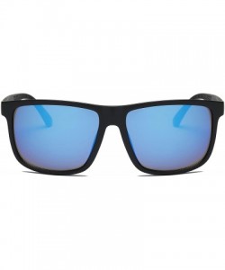 Square Men Retro Classic Sports Rectangular UV Protection Sunglasses - Blue - CI18IZI6L65 $8.32