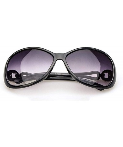 Oval Women Fashion Oval Shape UV400 Framed Sunglasses Sunglasses - Black - CU195Q390QG $15.05