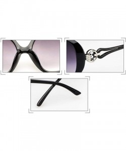 Oval Women Fashion Oval Shape UV400 Framed Sunglasses Sunglasses - Black - CU195Q390QG $15.05