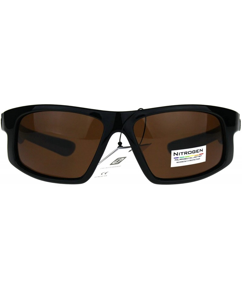 Nitrogen Mens Polarized Lens Sport Warp Plastic Sunglasses Black Orange Brown Cy188lli8de 