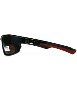 Sport Nitrogen Mens Polarized Lens Sport Warp Plastic Sunglasses - Black Orange Brown - CY188LLI8DE $10.71