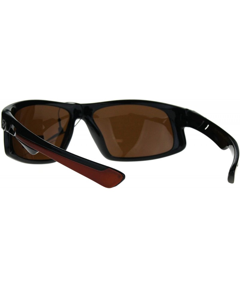 Nitrogen Mens Polarized Lens Sport Warp Plastic Sunglasses Black Orange Brown Cy188lli8de 