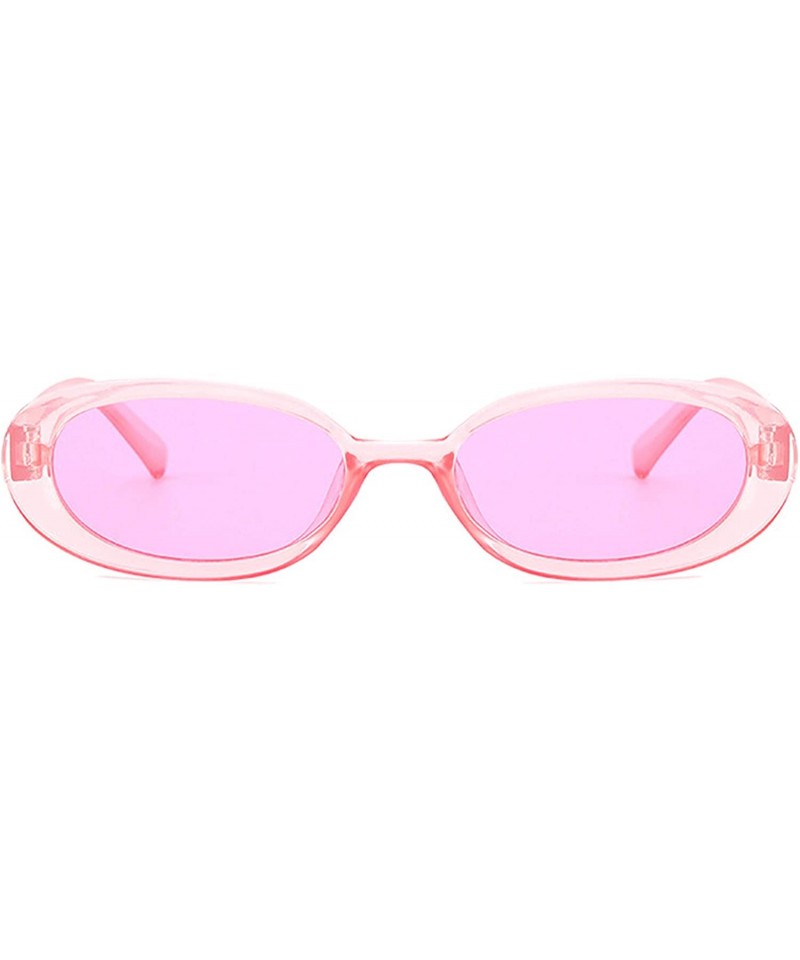 Oval Polarized Sunglasses Fashion Glasses Protection - Purple Pink - C018TQIYHM6 $11.08