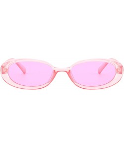 Oval Polarized Sunglasses Fashion Glasses Protection - Purple Pink - C018TQIYHM6 $11.08