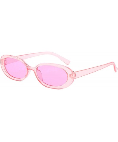 Oval Polarized Sunglasses Fashion Glasses Protection - Purple Pink - C018TQIYHM6 $11.08