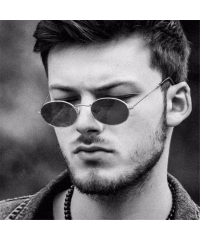 Oversized Women Mens Vintage Retro Oval Sunglasses Ellipse Metal Frame Trendy Fashion Shades Aviator Glasses - F - C718RLDOMD...