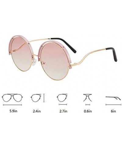 Round Women Oversized Round Sunglasses UV400 Lightweight PC Sunglasses Eyewear - Pink - C61974TQ0EO $13.08