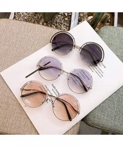 Round Women Oversized Round Sunglasses UV400 Lightweight PC Sunglasses Eyewear - Pink - C61974TQ0EO $13.08