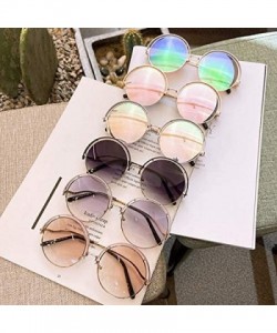 Round Women Oversized Round Sunglasses UV400 Lightweight PC Sunglasses Eyewear - Pink - C61974TQ0EO $13.08