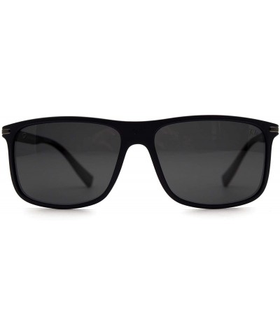 Rectangular p592 Classic Rectangular Polarized - for Womens-Mens 100% UV PROTECTION - Darkblue-black - C8192TDMHGQ $28.27