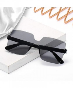 Oversized Fashion Sunglasses Women Red Yellow Square Sun Glasses Driving Shades UV400 Oculos De Sol Feminino - Double Blue - ...