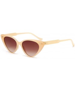 Cat Eye Cat Eye Sunglasses Women Retro Rivet Ladies Sun Glasses Summer Accessories UV400 - Orange With Brown - CL18XUCZC7C $8.67