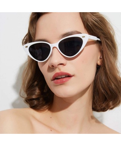 Cat Eye Cat Eye Sunglasses Women Retro Rivet Ladies Sun Glasses Summer Accessories UV400 - Orange With Brown - CL18XUCZC7C $8.67