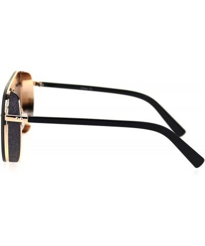 Shield Hip Hop Side Visor Mob Luxury Shield Racer Sunglasses - Gold Black Smoke - CU18SD45KG4 $12.80