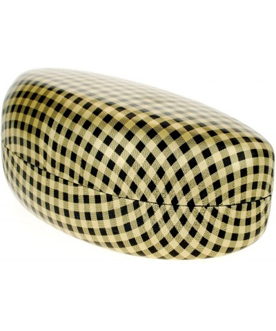 Oval Checker Pattern Hard Case for Sunglasses & Glasses Protective Case - Gold - C01803R45WA $10.40