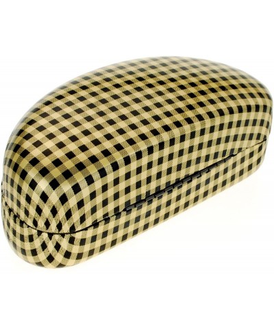 Oval Checker Pattern Hard Case for Sunglasses & Glasses Protective Case - Gold - C01803R45WA $10.40