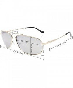 Rectangular Bifocal Reading Sunglasses Bendable Memory Sunshine Readers Women Men - Silver Frame Silver Mirror - CR18032X4U5 ...