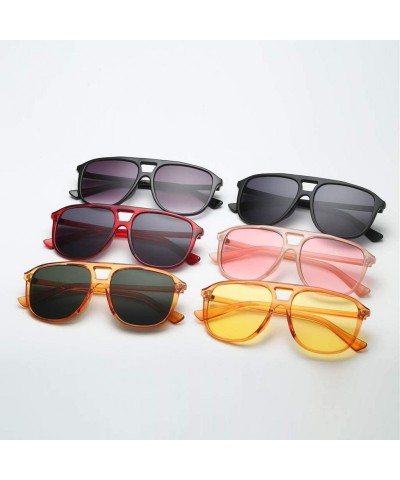 Square Oversize Sunglasses Vintage Mirrored - E - C7196EONWDO $10.23