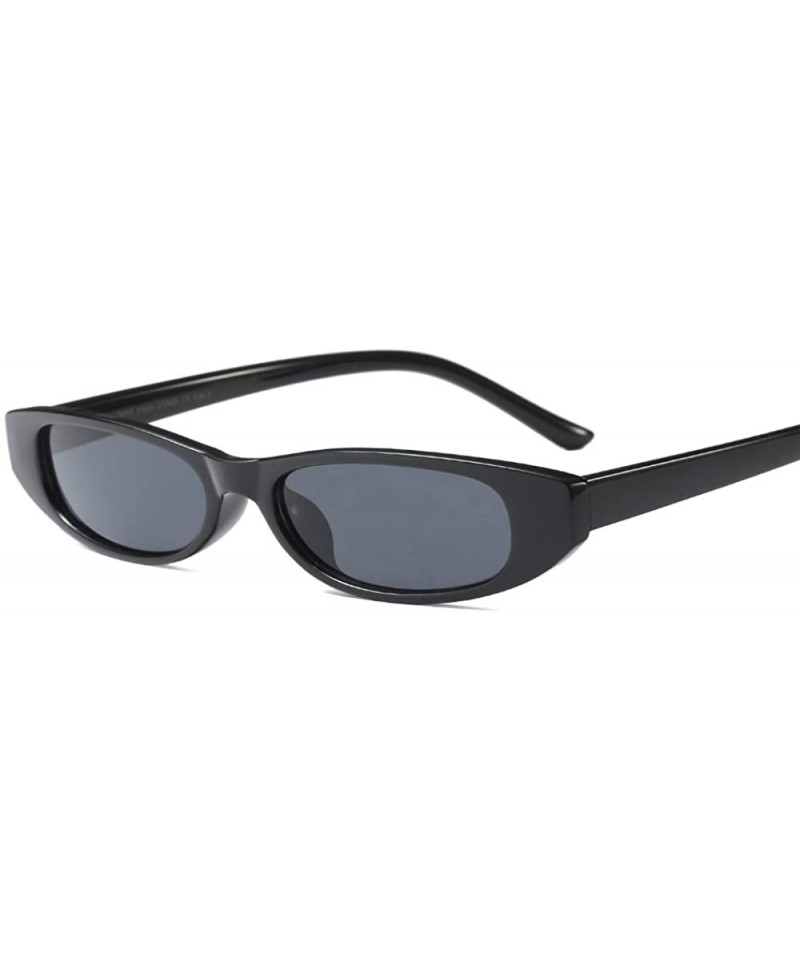 Oval Women Cateye Oval Sunglass - Black/Grey - CO18DWNG6YD $9.32