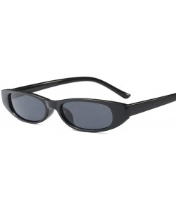 Oval Women Cateye Oval Sunglass - Black/Grey - CO18DWNG6YD $9.32