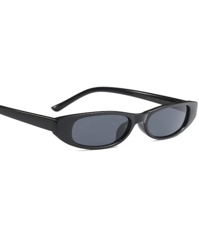 Oval Women Cateye Oval Sunglass - Black/Grey - CO18DWNG6YD $9.32