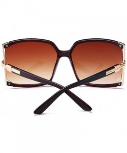 Oversized New Women's Oversized Square sunglasses Protection Eye Glasses With Case - Brown - C012D1F4V43 $15.26