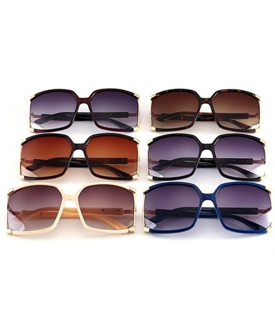 Oversized New Women's Oversized Square sunglasses Protection Eye Glasses With Case - Brown - C012D1F4V43 $15.26