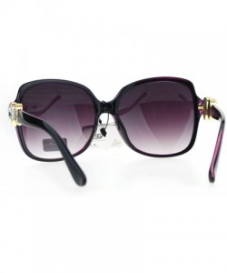 Square Two Hearts Rhinestones Womens Fashion Sunglasses Square Frame UV 400 - Purple - CF186SKZQE9 $11.29