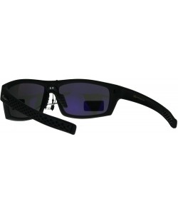 Rectangular Mens Xloop Classic Rectangular Warp Biker Style Sunglasses - Matte Black - C218866TGYW $11.83