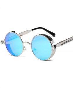 Round Metal Round Steampunk Sunglasses Men Women Fashion Glasses Retro Frame Vintage UV400 - 3 - C91984ZKYLX $35.15