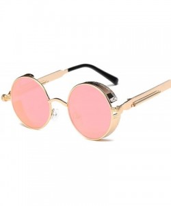 Round Metal Round Steampunk Sunglasses Men Women Fashion Glasses Retro Frame Vintage UV400 - 3 - C91984ZKYLX $35.15