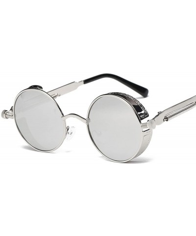 Round Metal Round Steampunk Sunglasses Men Women Fashion Glasses Retro Frame Vintage UV400 - 3 - C91984ZKYLX $35.15