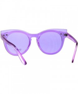 Cat Eye Womens Unique Exposed Panel Lens Cat Eye Horn Rim Keyhole Sunglasses - Purple - CT189INKLW6 $13.83