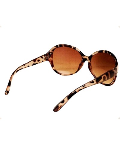 Square Unisex Fashion Sunglasses Oversized Round Plastic Lenses UV400 - Leopard Print - CV18NLXQ53W $9.36