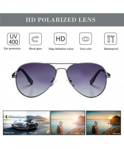 Aviator Polarized Aviator Sunglasses for Men Women- Lightweight Metal Frame Sun Glasses UV400 Protection - CL190GLTW22 $13.61