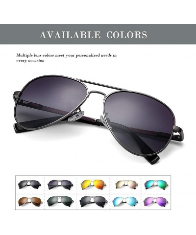 Aviator Polarized Aviator Sunglasses for Men Women- Lightweight Metal Frame Sun Glasses UV400 Protection - CL190GLTW22 $13.61