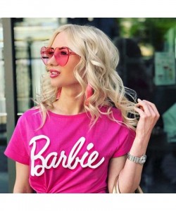 Shield Heart Oversized Rimless Sunglasses One Piece Heart Shape Eyewear Colored Sunglasses for Women - Pink - CH18HXWCGMM $8.54