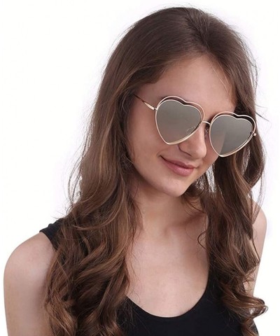 Goggle Fashion Personality Love Sunglasses Hollow Metal Frame Gradient lens UV Protection Sunglasses - Local Gold - C318SR7SU...