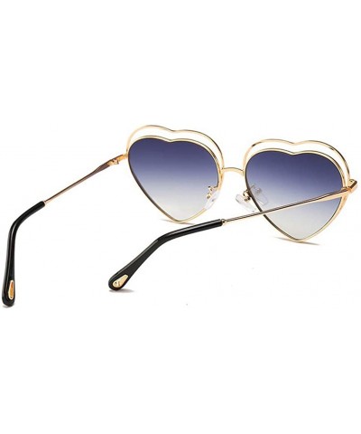 Goggle Fashion Personality Love Sunglasses Hollow Metal Frame Gradient lens UV Protection Sunglasses - Local Gold - C318SR7SU...