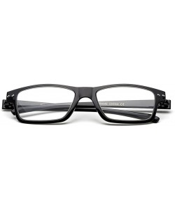 Square Ultra Light Weight Spring Temple Fashion Clear Lens Glasses - Black - CC11AHWZM23 $10.13