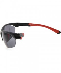 Rimless Retro Mens Womens Sports Half-Rimless Bifocal Sunglasses - Black Frame/Red Arm - C3189AIG686 $19.91