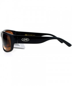 Sport Polarized Lens Mens Sunglasses Sporty Rectangular Fashion UV 400 - Black (Brown) - CU186L32KY4 $16.58