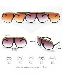 Goggle Sunshade Oversized One Piece Sunglasses Women Fashion Personality Golden Decoration Sun Glasses Goggles UV400 - CB198U...