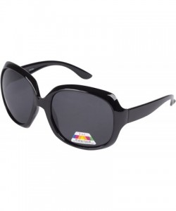 Oversized Vintage Oversized Frame Fashion Sunglasses - Black Polarized -Smoke Lens - CH1264U6TXN $13.73