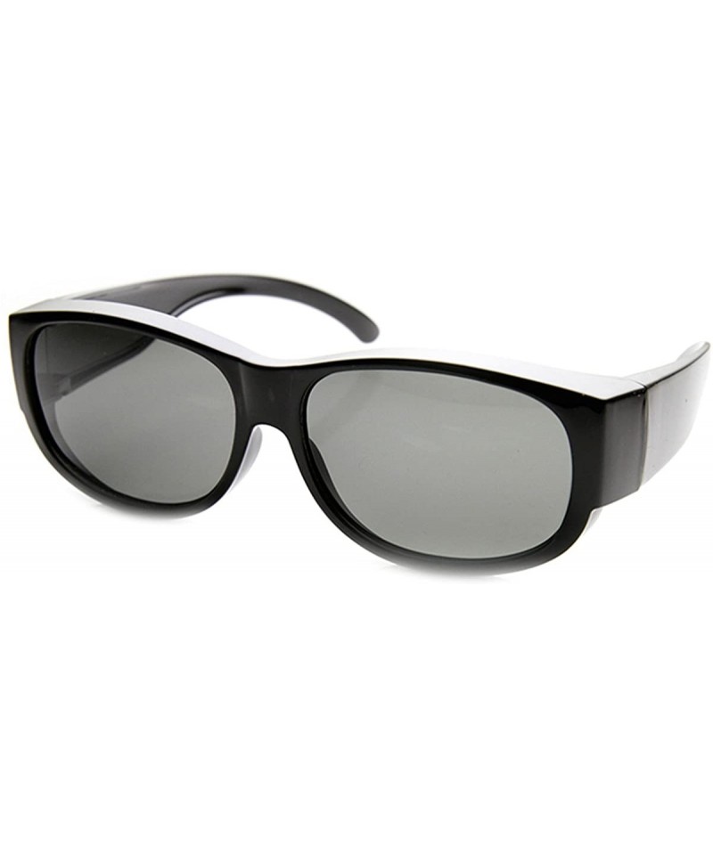 Wrap Large Polarized Wraparound Full Protection Square Fit Over Sunglasses - Black Smoke - C611V1ZNQ0L $10.73