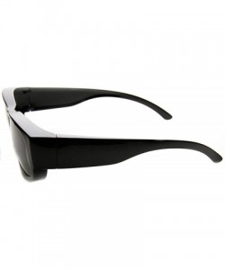 Wrap Large Polarized Wraparound Full Protection Square Fit Over Sunglasses - Black Smoke - C611V1ZNQ0L $10.73