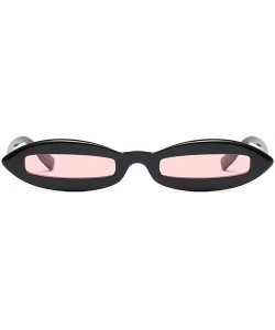 Oval Women Oval Frame Fashion Sunglass - Black/Pink - C218DWNCAY9 $10.25