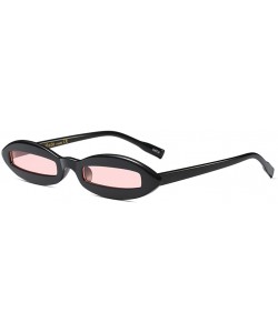 Oval Women Oval Frame Fashion Sunglass - Black/Pink - C218DWNCAY9 $10.25