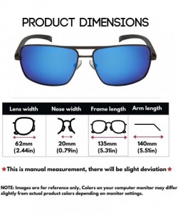 Square Rectangular Sunglasses Lightweight Protection 21100ASAL PRV 4 - Gunmetal Frame - Polarized Blue Mirrored Lens - CD192R...